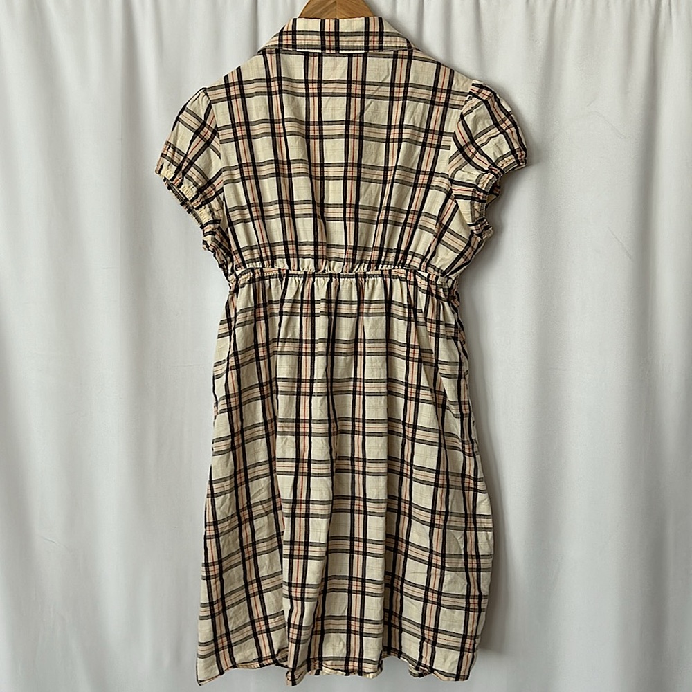 L.e.i. Sundresses by Taylor Swift Cream Checkered Short Sleeve Dress **Size L** - Picture 2 of 8